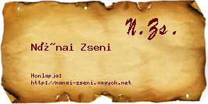 Nánai Zseni névjegykártya